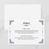 D'accompagnement Carte d'informations de mariage (Devant / Derrière)