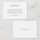 D'accompagnement Carte d'informations mariage blanc simple (Devant / Derrière)