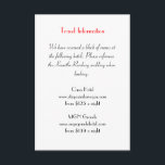 D'accompagnement Carte d'informations supplémentaires Love Struck L<br><div class="desc">Simple et élégante, cette carte d'enceinte à thème casino présente les quatre costumes de cartes en rouge et noir classique. Le coeur a été percé par des flèches comme un clin d'oeil enjoué à être frappé par l'amour. Présentement formaté pour les informations de voyage mais facilement changé pour répondre à...</div>