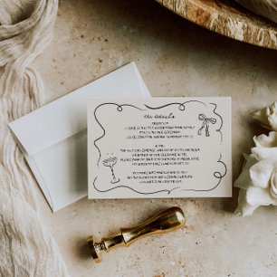 D'accompagnement Carte d'informations sur le Mariage à main vintage