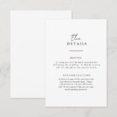 D'accompagnement Carte d'informations sur le Mariage B&W (Devant / Derrière)