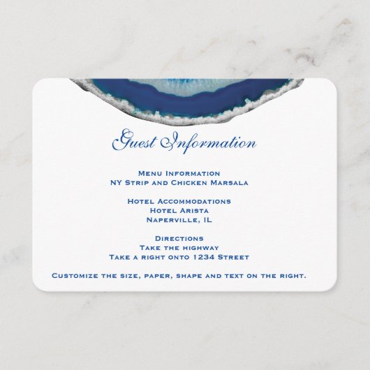 D'accompagnement Carte d'informations sur le Mariage bleu marine | (Devant)