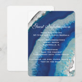 D'accompagnement Carte d'informations sur le Mariage bleu marine |  (Devant / Derrière)