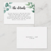 D'accompagnement Carte d'informations sur le mariage Eucalyptus (Devant / Derrière)