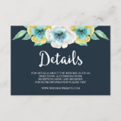 D'accompagnement Carte d'informations sur le Mariage Floral Blue Wa (Devant)