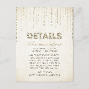 D'accompagnement Carte d'informations sur le Mariage Gold Parties s