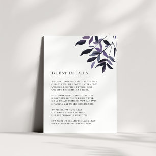 D'accompagnement Carte d'informations sur le Mariage Harvest Plum