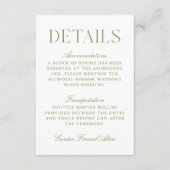 D'accompagnement Carte d'informations sur le Mariage Mariage Sage G (Devant)