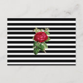 D'accompagnement Carte d'informations sur le Mariage rayé noir et b (Dos)