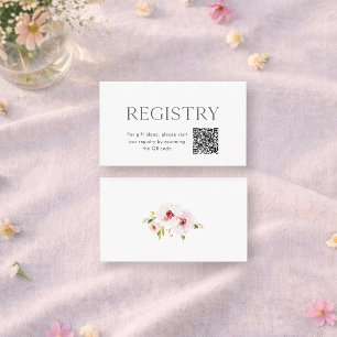 D'accompagnement Carte d'inscription de mariage florale avec code Q