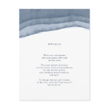 Carte d'insertion aquarelle ombrée bleu ardoise po