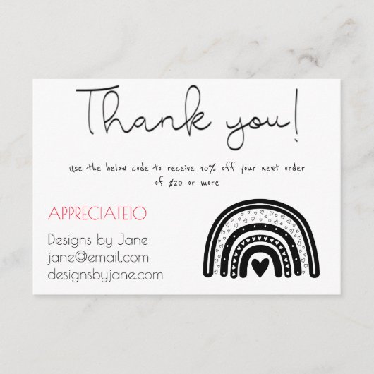 D'accompagnement Carte d'insertion Black Rainbow Coupon pour petite (Devant)