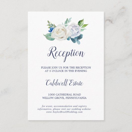 D'accompagnement Carte d'insertion classique Fleurs blanches (Devant)