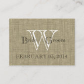 D'accompagnement Carte d'insertion d'apparence de Burlap (Dos)