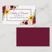 D'accompagnement Carte d'insertion d'aquarelle du registre mariage (Devant / Derrière)