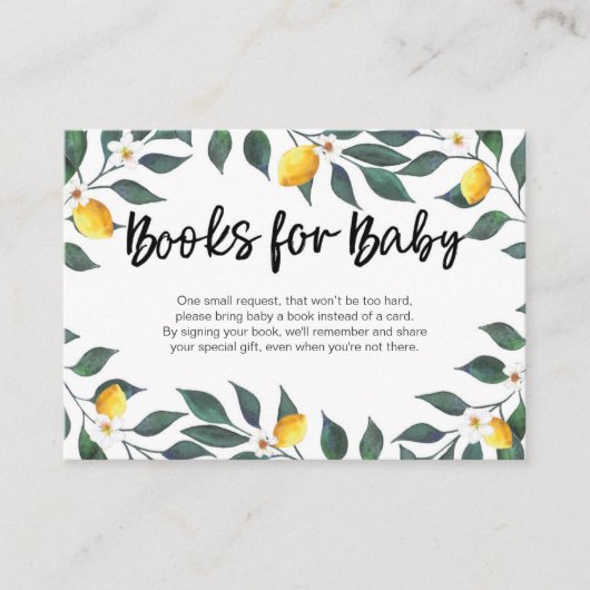 D'accompagnement Carte d'insertion de Baby shower feuille citron (Devant)