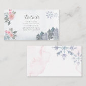 D'accompagnement Carte d'insertion de Baby shower Floral rose d'hiv (Devant / Derrière)