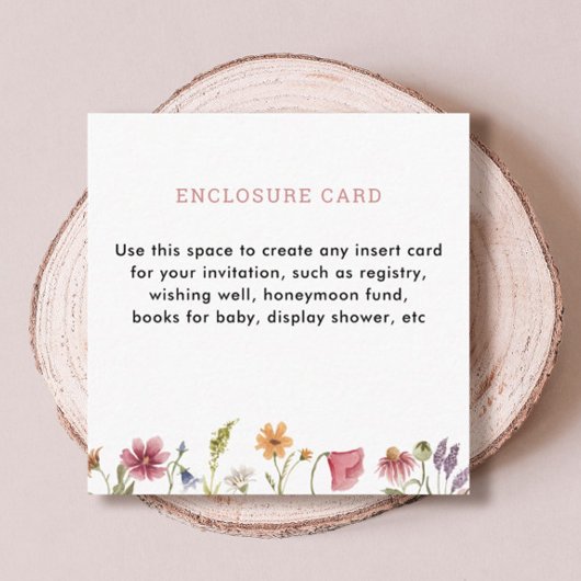 D'accompagnement Carte d'insertion de carré de fleurs sauvages de j