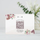 D'accompagnement Carte d'insertion de code QR de mariage avec herbe (Debout devant)