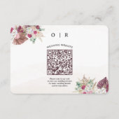 D'accompagnement Carte d'insertion de code QR de mariage avec herbe (Devant)