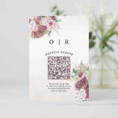 D'accompagnement Carte d'insertion de code QR de mariage avec herbe (Debout devant)