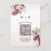 D'accompagnement Carte d'insertion de code QR de mariage avec herbe (Devant)