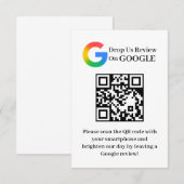 D'accompagnement Carte d'insertion de code QR pour avis Google Clie (Devant / Derrière)
