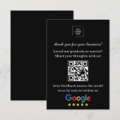 D'accompagnement Carte d'insertion de code QR pour les avis Google (Devant / Derrière)