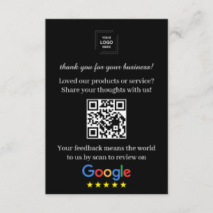 D'accompagnement Carte d'insertion de code QR pour les avis Google