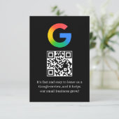 D'accompagnement Carte d'insertion de code QR pour les avis Google (Debout devant)