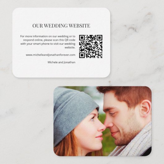D'accompagnement Carte d'insertion de code QR pour site web de mari (Devant / Derrière)