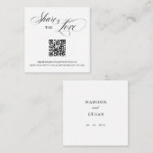 D'accompagnement Carte d'insertion de code QR 'Wedding Share The Lo (Devant / Derrière)