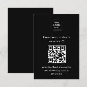 D'accompagnement Carte d'insertion de commentaires clients QR Black (Devant / Derrière)