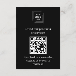 D'accompagnement Carte d'insertion de commentaires clients QR Black