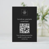 D'accompagnement Carte d'insertion de commentaires clients QR Black (Debout devant)
