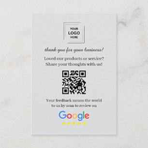 D'accompagnement Carte d'insertion de commentaires clients QR Googl