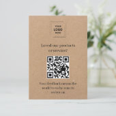 D'accompagnement Carte d'insertion de commentaires clients QR Kraft (Debout devant)