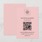 D'accompagnement Carte d'insertion de commentaires clients QR Rose (Devant / Derrière)