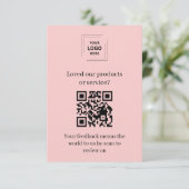 D'accompagnement Carte d'insertion de commentaires clients QR Rose (Debout devant)