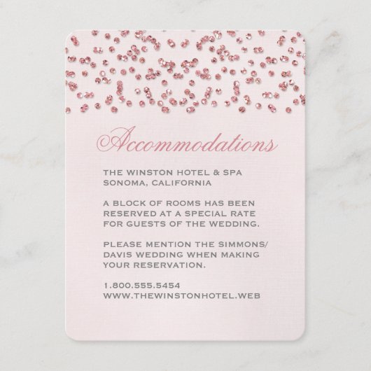 D'accompagnement Carte d'insertion de Confetti Mariage de look Part (Devant)
