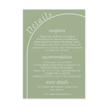 Carte d'insertion de détails de mariage à arche ve