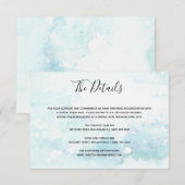 D'accompagnement Carte d'insertion de détails de mariage à l'aquare (Devant / Derrière)