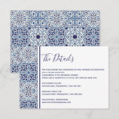 D'accompagnement Carte d'insertion de détails de mariage aux carrea (Devant / Derrière)