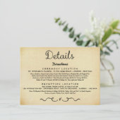 D'accompagnement Carte d'insertion de détails mariage | Antique vin (Debout devant)