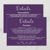 D'accompagnement Carte d'insertion de détails mariage | Purple mode (Devant / Derrière)