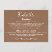 D'accompagnement Carte d'insertion de détails mariage | Rustic Coun (Devant)