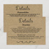 D'accompagnement Carte d'insertion de détails mariage | Rustic Coun (Devant / Derrière)