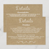 D'accompagnement Carte d'insertion de détails mariage | Rustic Coun (Devant / Derrière)