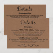 D'accompagnement Carte d'insertion de détails mariage | Rustic Coun (Devant / Derrière)