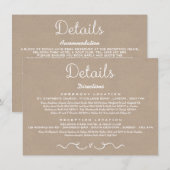 D'accompagnement Carte d'insertion de détails mariage | Rustic Coun (Devant / Derrière)